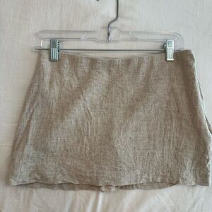 Abercrombie & Fitch Neutral Linen Mini Skort - Beige